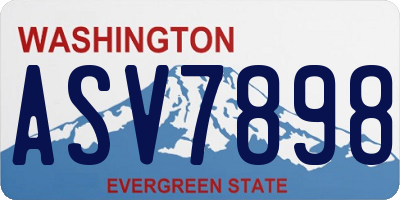 WA license plate ASV7898