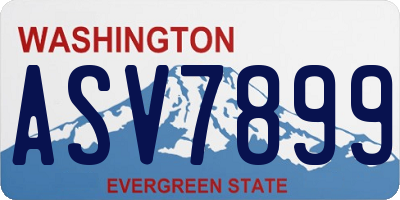WA license plate ASV7899
