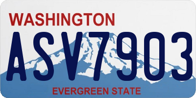 WA license plate ASV7903