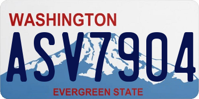 WA license plate ASV7904