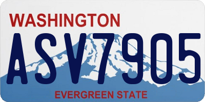 WA license plate ASV7905