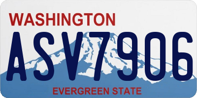 WA license plate ASV7906