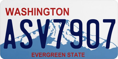 WA license plate ASV7907