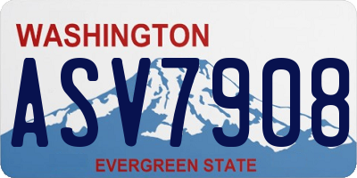 WA license plate ASV7908