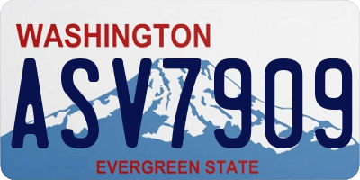 WA license plate ASV7909
