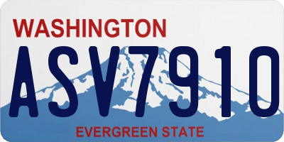 WA license plate ASV7910