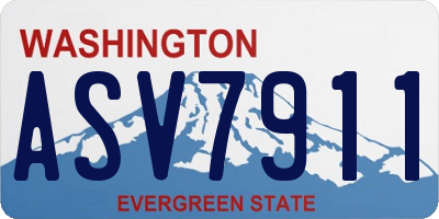 WA license plate ASV7911