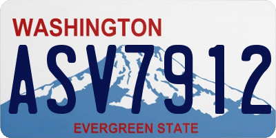 WA license plate ASV7912