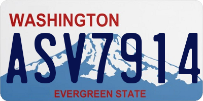 WA license plate ASV7914