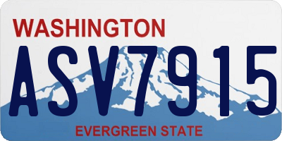 WA license plate ASV7915