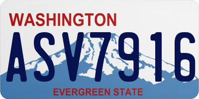 WA license plate ASV7916