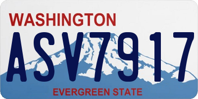 WA license plate ASV7917