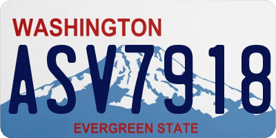 WA license plate ASV7918