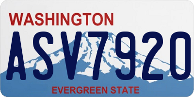 WA license plate ASV7920