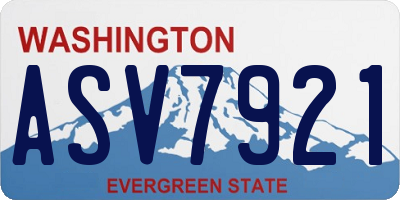 WA license plate ASV7921