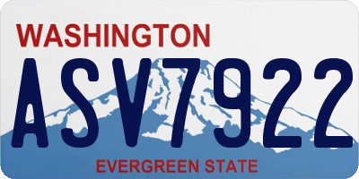 WA license plate ASV7922