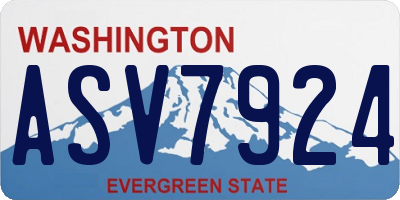 WA license plate ASV7924