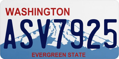 WA license plate ASV7925
