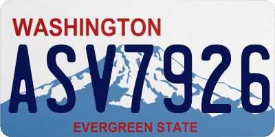 WA license plate ASV7926