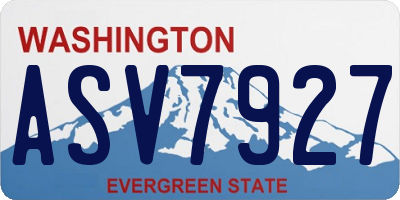 WA license plate ASV7927