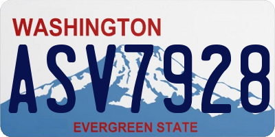 WA license plate ASV7928