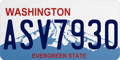 WA license plate ASV7930