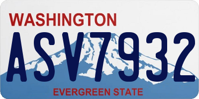 WA license plate ASV7932