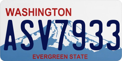 WA license plate ASV7933