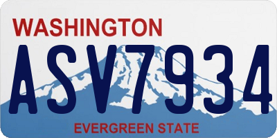 WA license plate ASV7934