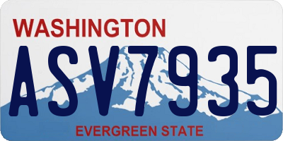 WA license plate ASV7935