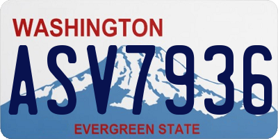 WA license plate ASV7936