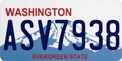 WA license plate ASV7938