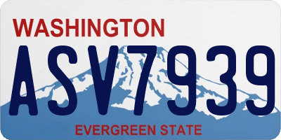 WA license plate ASV7939