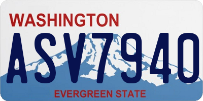 WA license plate ASV7940