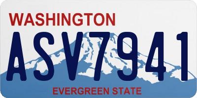 WA license plate ASV7941