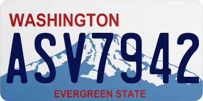 WA license plate ASV7942