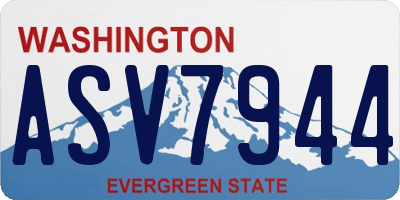 WA license plate ASV7944
