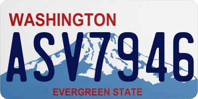 WA license plate ASV7946