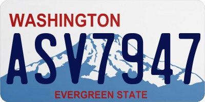 WA license plate ASV7947