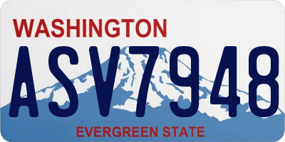 WA license plate ASV7948