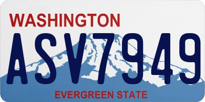 WA license plate ASV7949