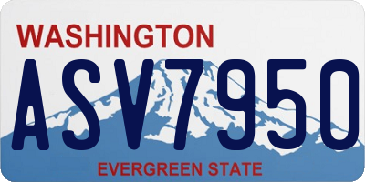 WA license plate ASV7950