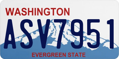 WA license plate ASV7951