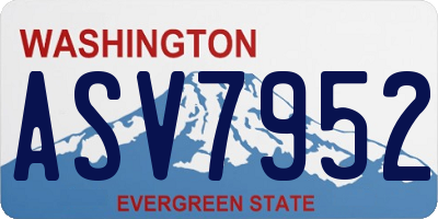 WA license plate ASV7952