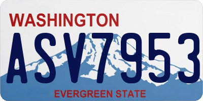 WA license plate ASV7953