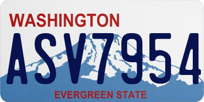 WA license plate ASV7954
