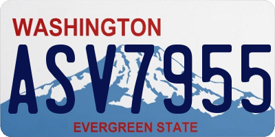 WA license plate ASV7955