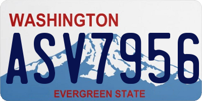 WA license plate ASV7956