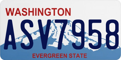 WA license plate ASV7958