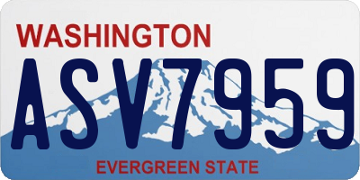 WA license plate ASV7959